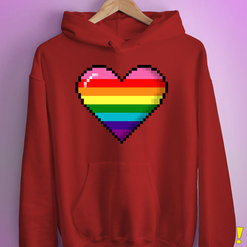 Gilbert Baker Original LGBTQ Gay Rainbow Pride 8-Bit Pixel Heart - Red